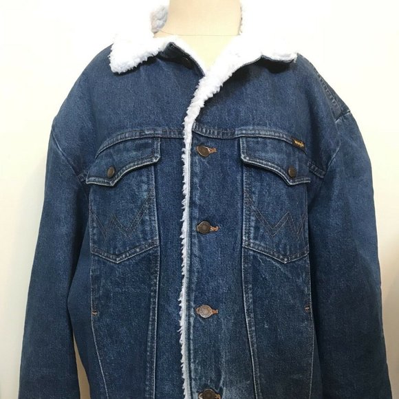Wrangler Other - Wrangler Vintage Sherpa Lined Denim Coat